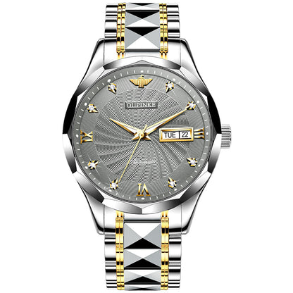 New tungsten steel diamond-inset waterproof automatic mechanical watch Women's watch men's watch couple watch