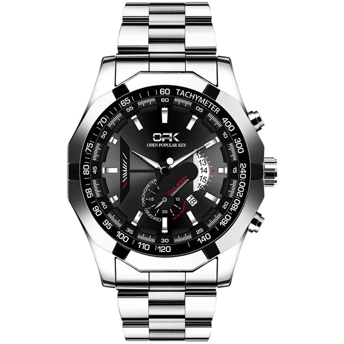 OPK Hot Selling Fashion Business Quartz Watch Dual Calendar Waterproof Men's Watch