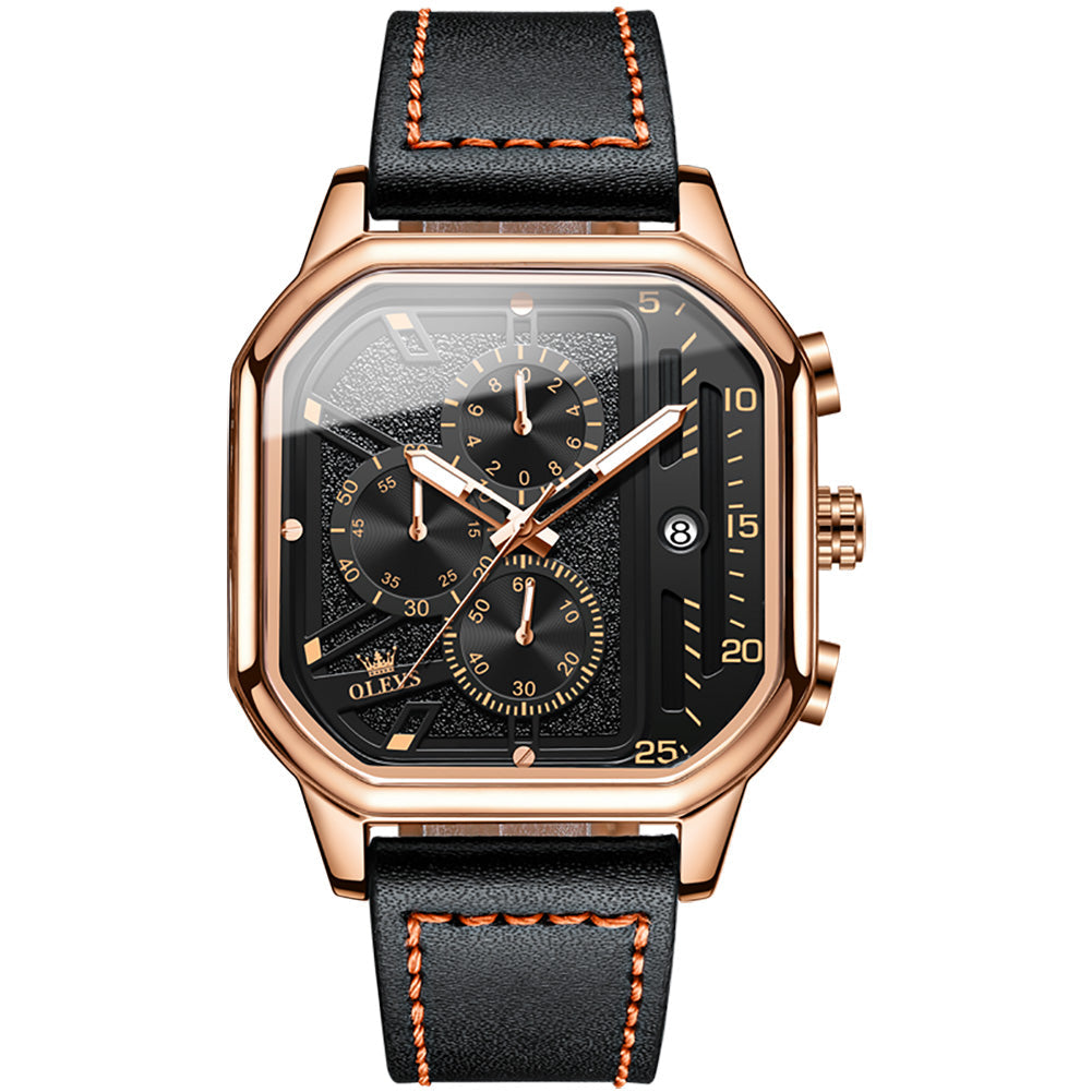 Men's Square Multifunctional Quartz Watch