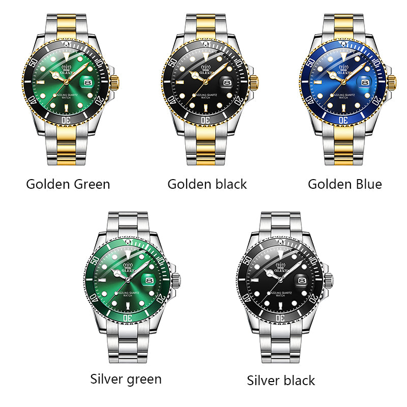 Green Water Ghost Quartz Watch Waterproof Men's Watch