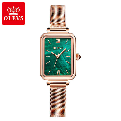 Retro Small Green Watch Square Quartz Watch Waterproof Ladies Watch Female