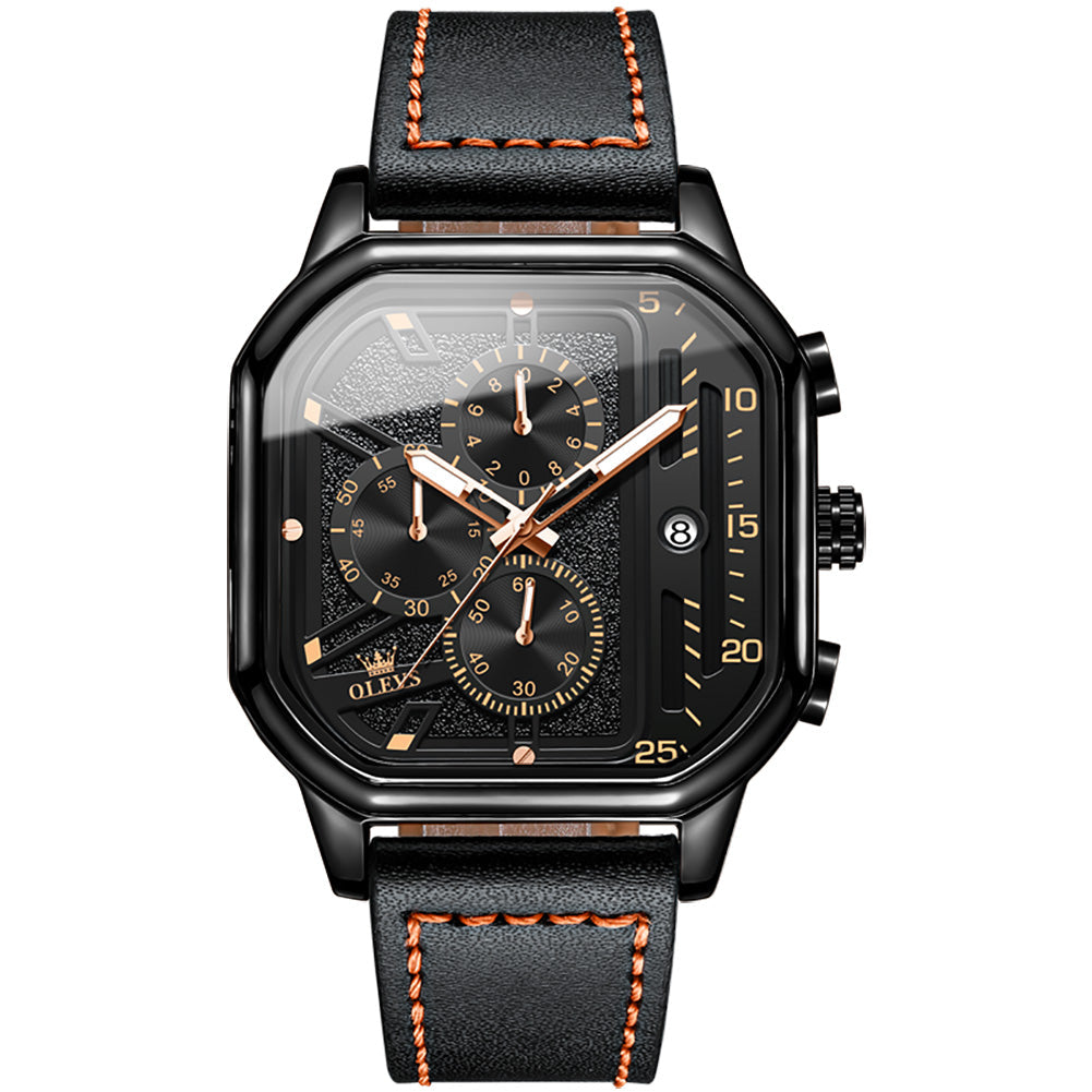 Men's Square Multifunctional Quartz Watch