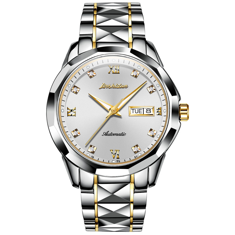 Tungsten Steel Waterproof Automatic Mechanical Business Men And Women couple Watch