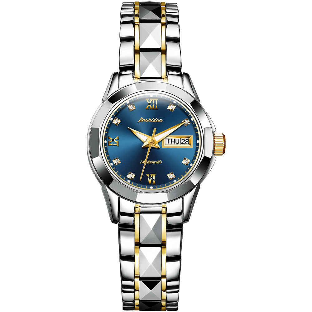 Tungsten Steel Waterproof Automatic Mechanical Business Men And Women couple Watch