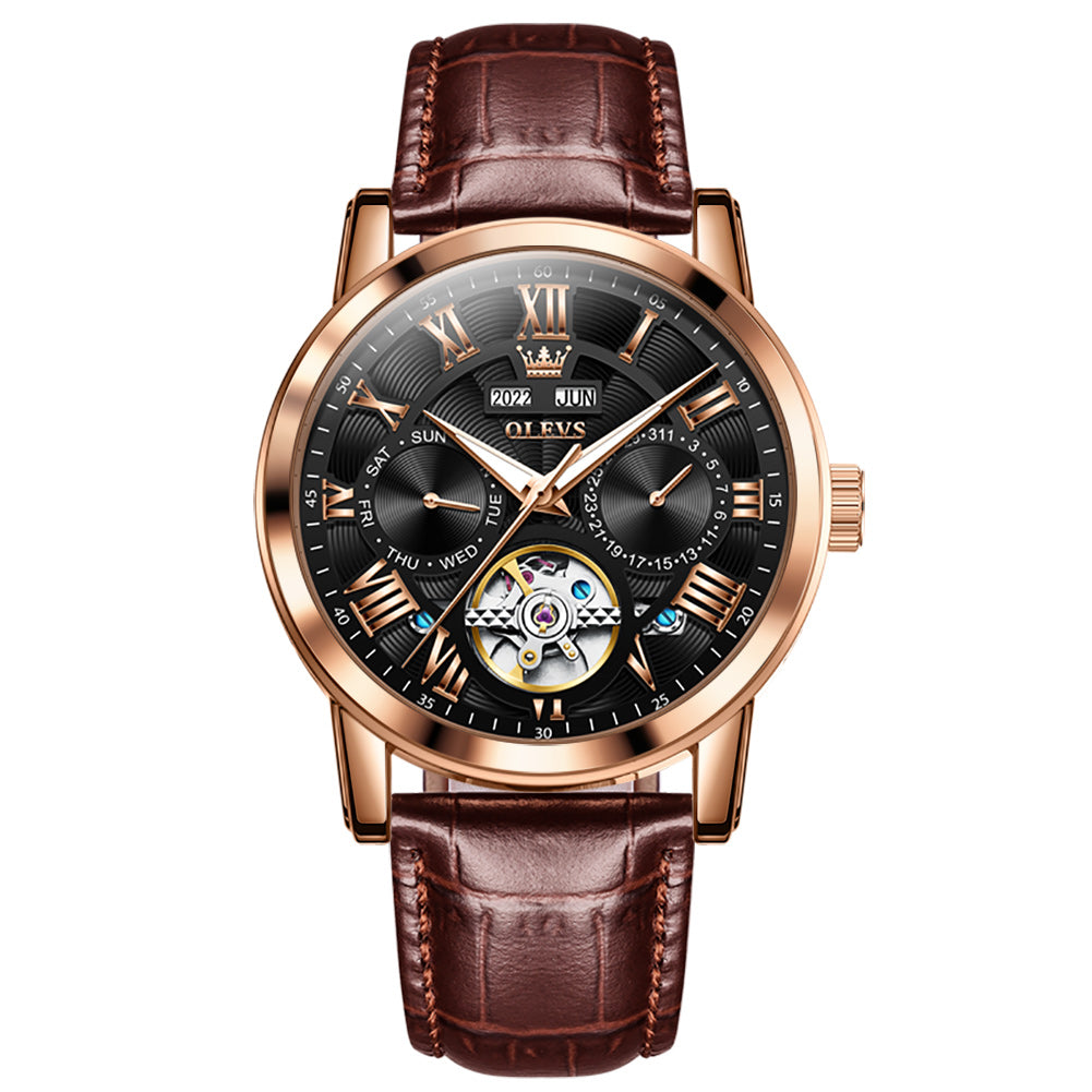 Hollow Glow-in-the-dark Tourbillon Mechanical Watch For Men