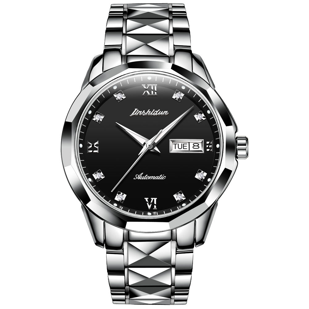 Tungsten Steel Waterproof Automatic Mechanical Business Men And Women couple Watch