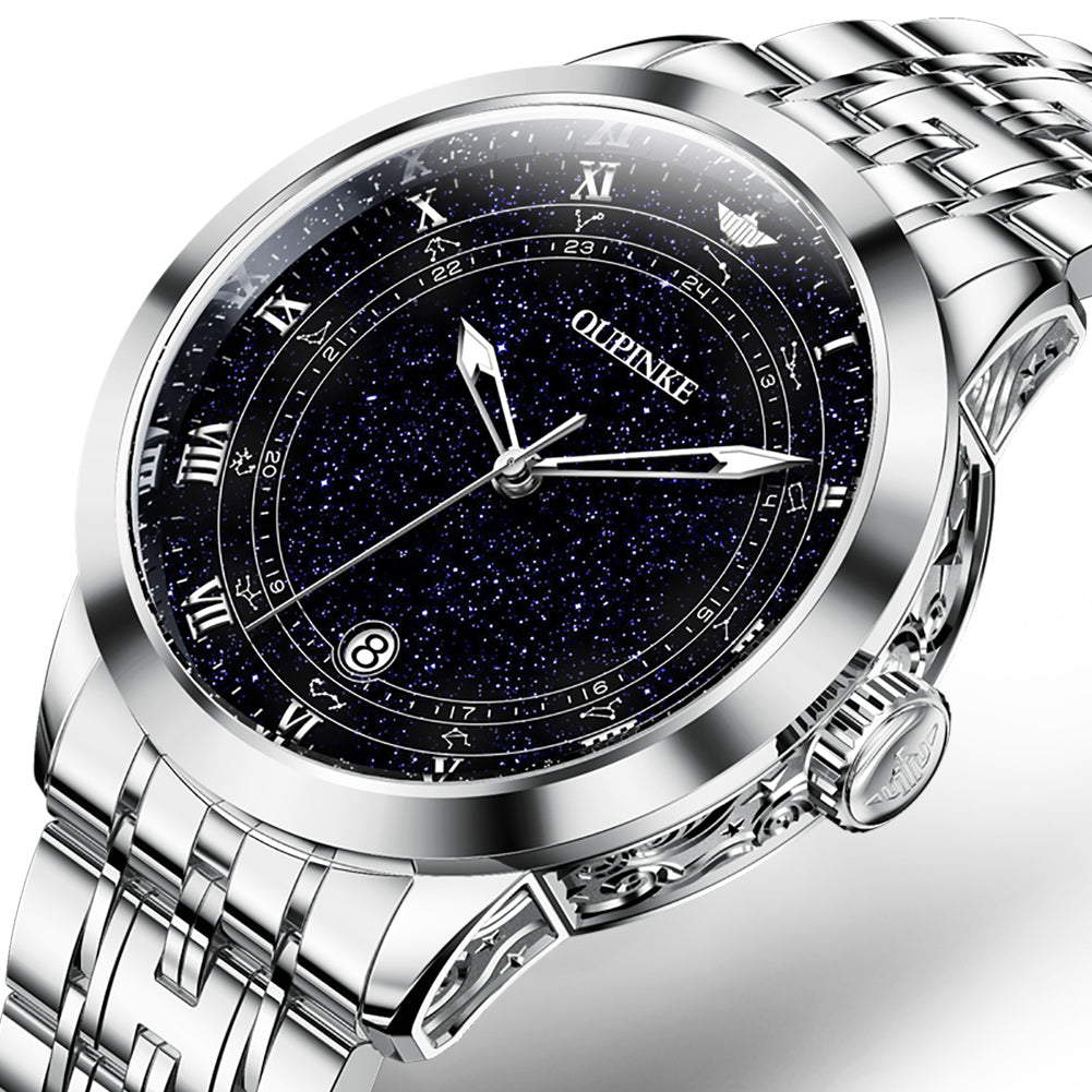 Star Dial Mechanical Watch Waterproof Men's Watch