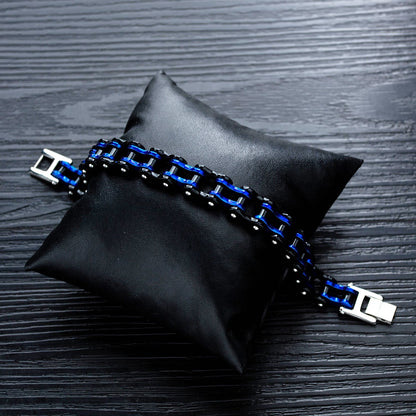 Fashion punk stainless steel chain jewelry personality trend motorcycle bicycle bracelet men