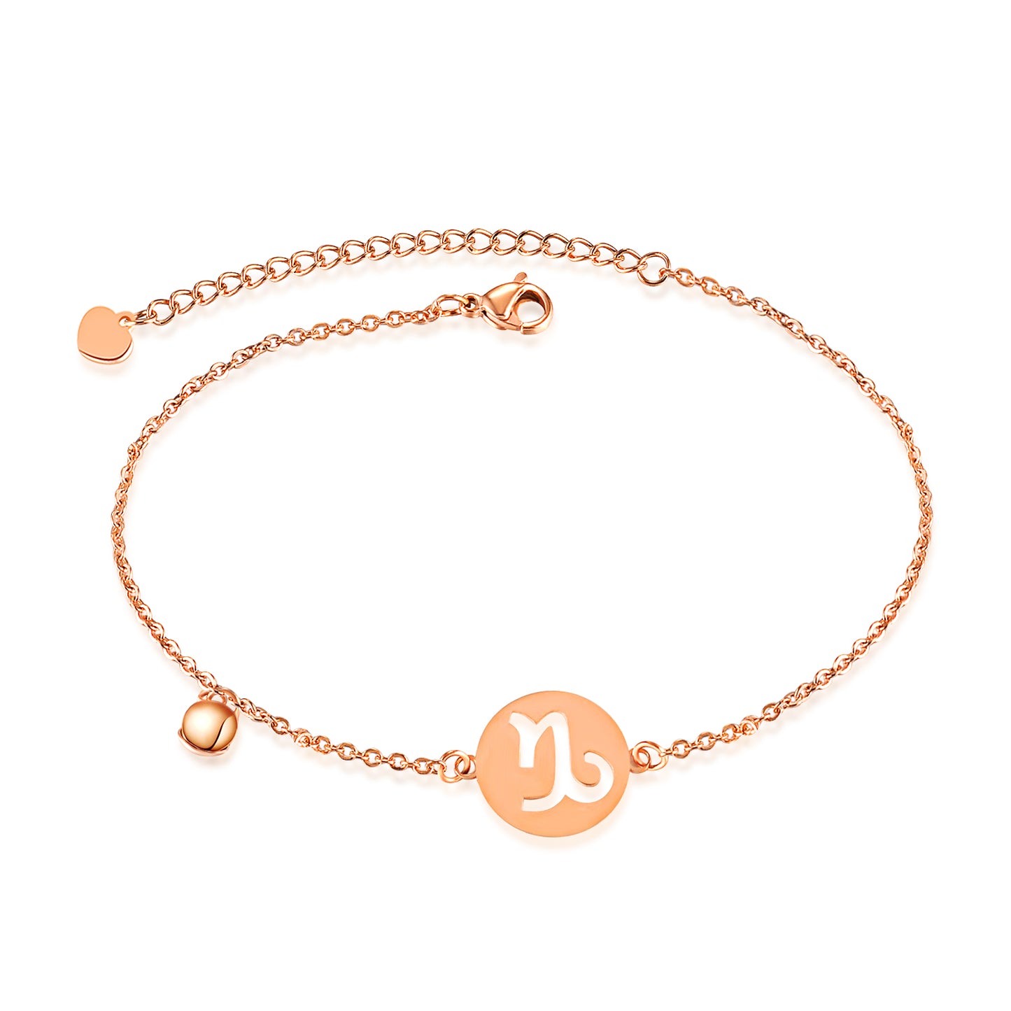 Golden 12 Constellation Zodiac Charm Anklet Female Women 100% Stainless Steel High Polished Charm Anklet