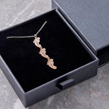 Vertical Baby Feet Necklac Can be engraved